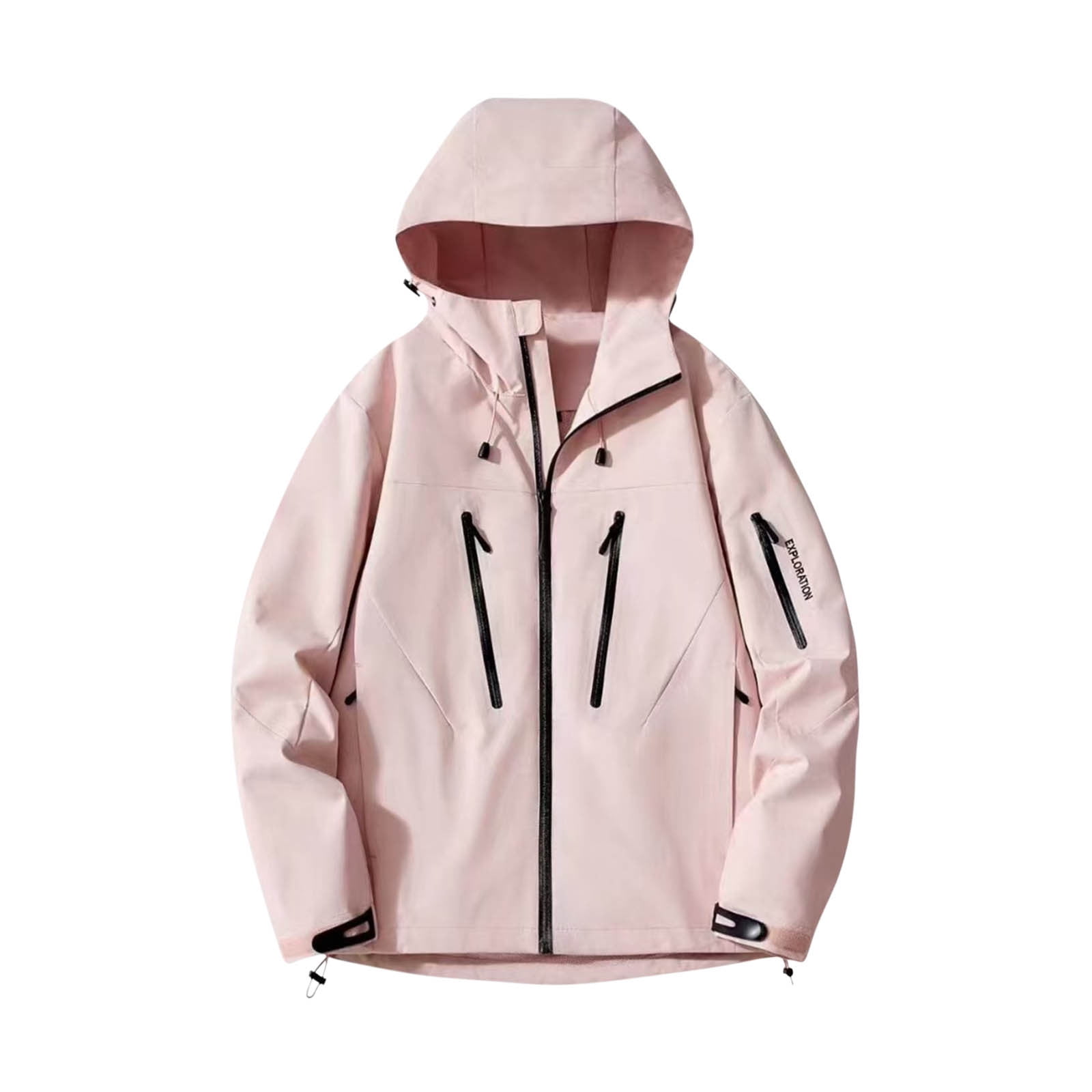 Great Gifts for Less Ofreoo Women's Solid Color WindbreakerJacket Submachine Jacket Long Sleeved Hooded Casual Jacket Winter Clothes for Women