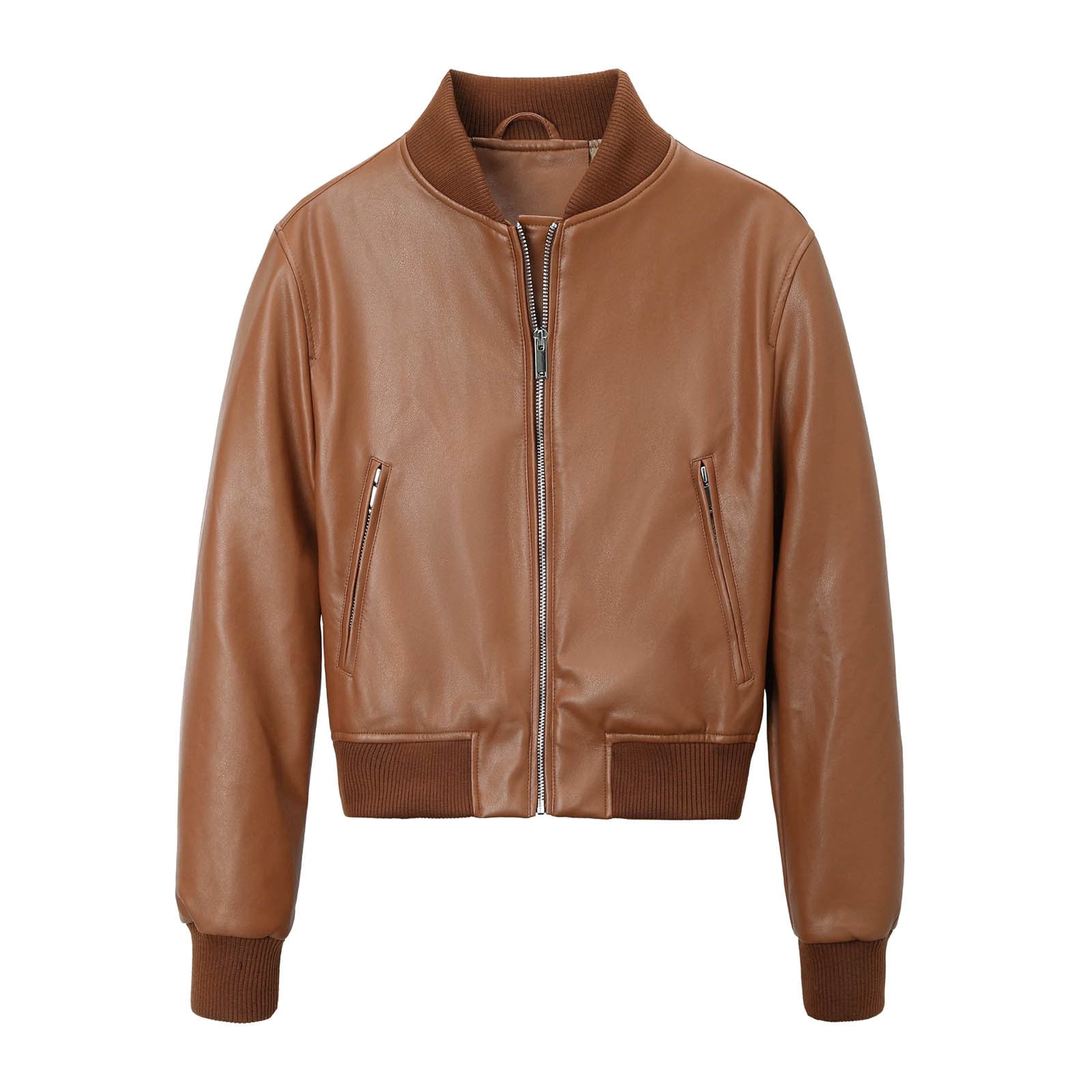 Great Gifts for Less Ofreoo Womens SolidStand Collar Long Sleeved Hooded Leather Jacket Long Sleeved Hooded Leather Coat Womens Tops