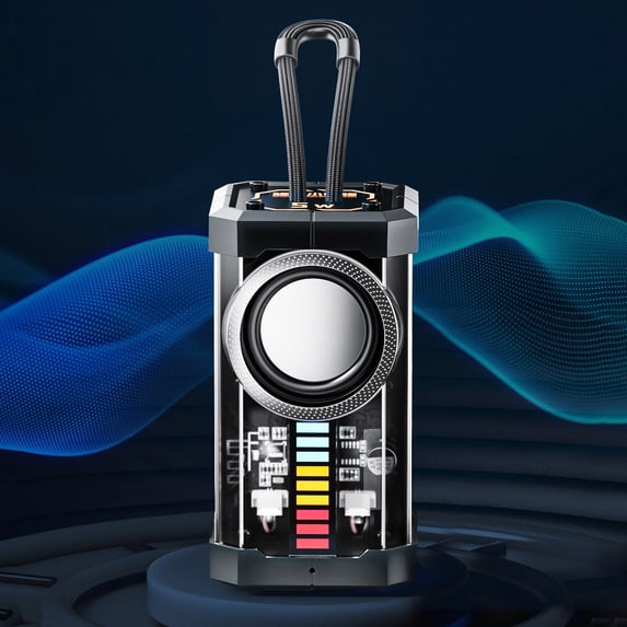 Great Gifts for Less Skegnu Small Speakers Transparent Mecha Style Wireless Bluetooth Audio Portable Outdoor Subwoofer Mini Speaker Multi-function