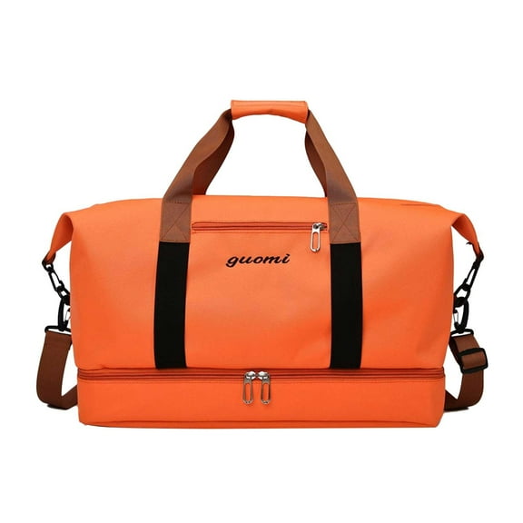 Great Gifts for Less Travel Duffel Bag With Shoes Compartment Sports Gym Bag Folding Organizer Bag Sport Duffel Bag Orange