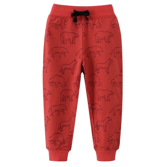 Great Gifts for less Toddler Boys Girls Sweatpants Casual Girls And Boys Pants New Boys Sports Pants Children's Printed Pants Red 4 Years
