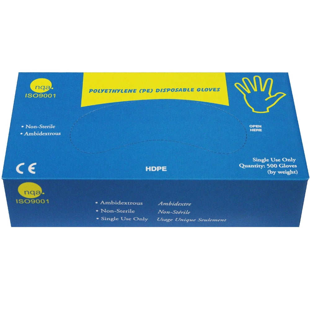 Great Glove High Density Polyethylene (HDPE) Food Service Gloves, HDPE500XLBX, (Pack of 500
