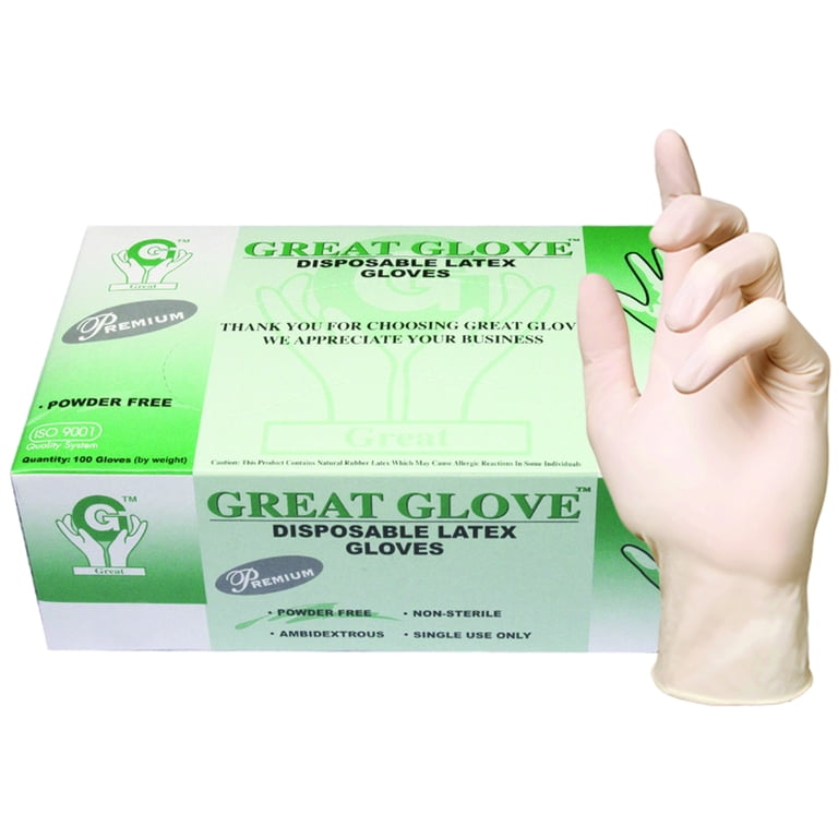 GLOVEWORKS HD Green Nitrile Industrial Disposable Gloves, 8 Mil,  Latex-Free, Raised Diamond Texture, Large, Box of 100 Large (Pack of 100)  100