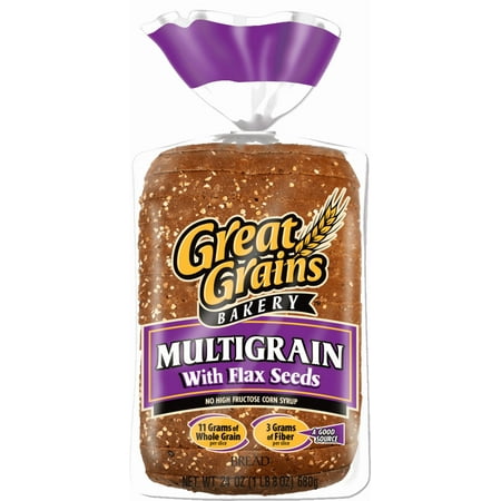 Great Grains Bakery Multigrain with Flax Seeds & Omega-3 Bread Loaf, 24 oz, 15 Count