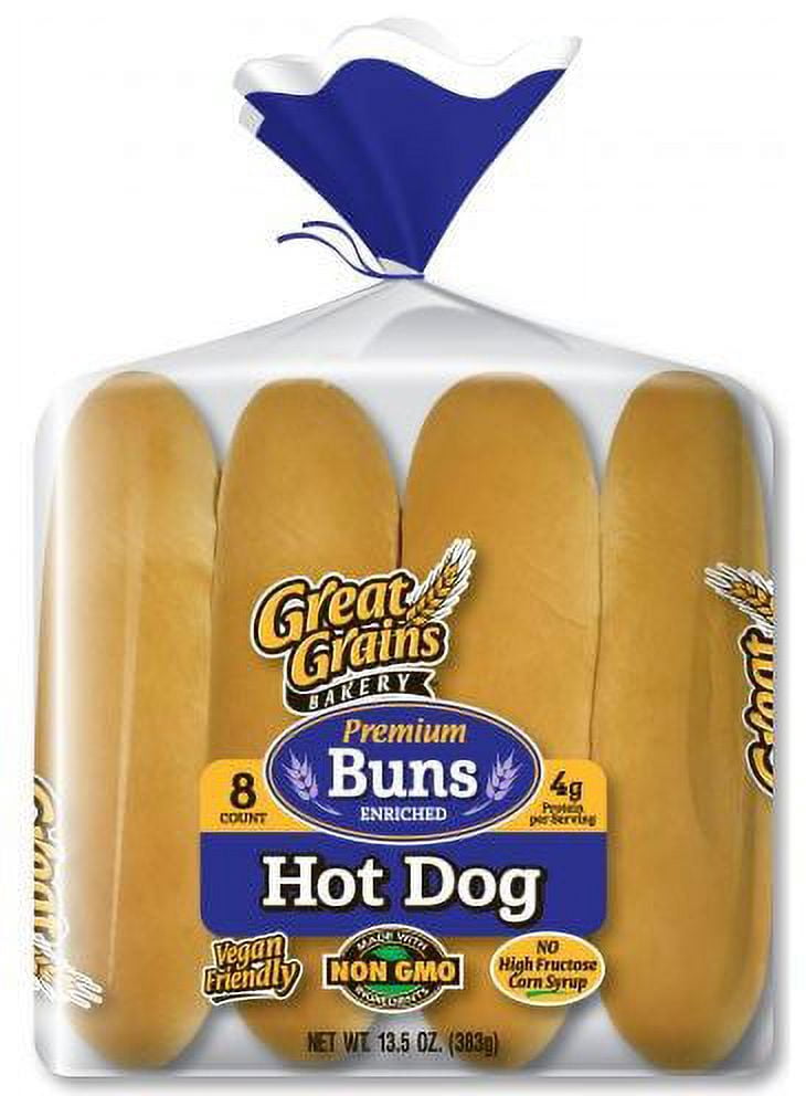 Great Grains Bakery Premium Hot Dog Buns 8 Ct, 13.5 Oz.