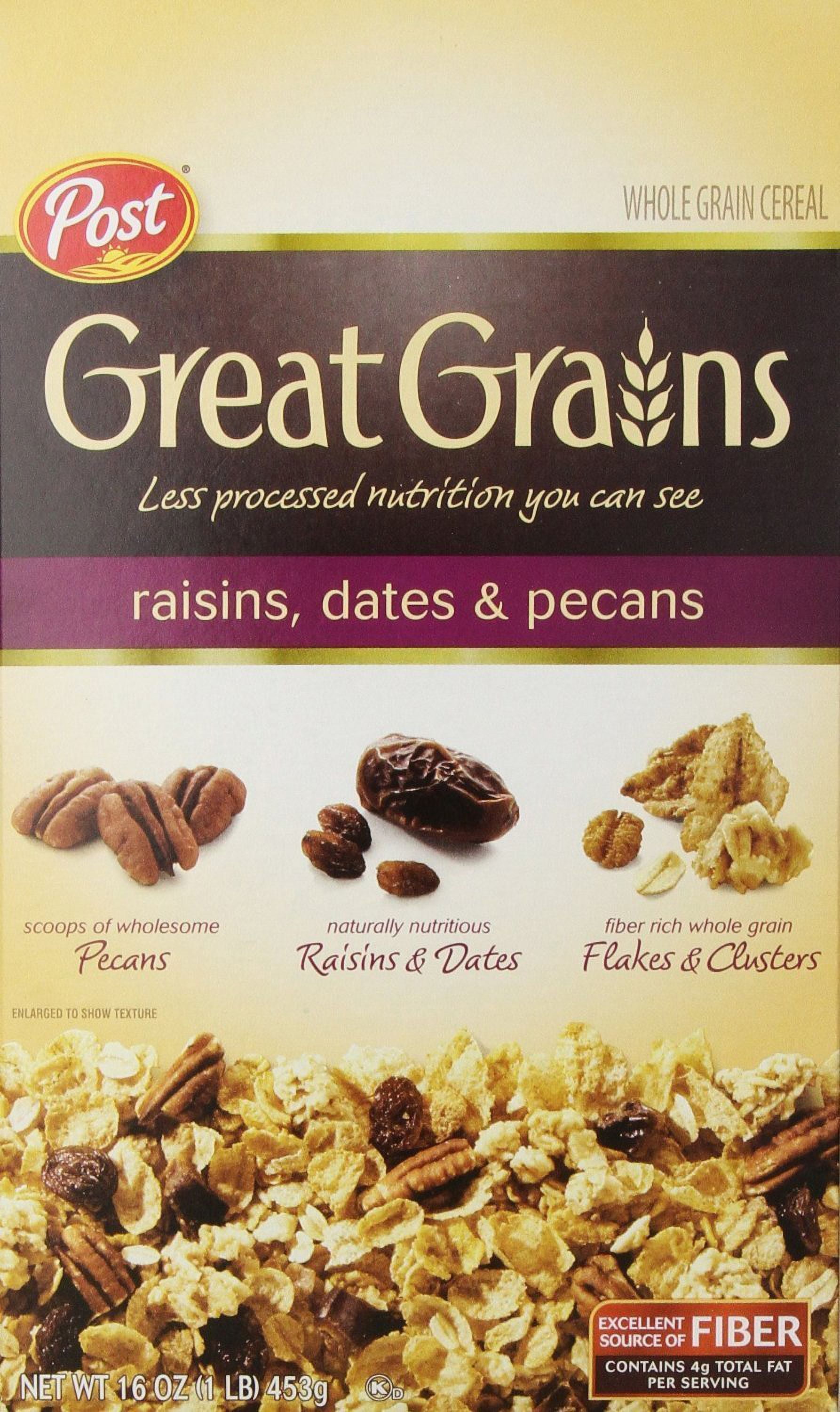 Great Grains Raisin, Date & Pecan Cereal, 16 Ounce (Pack of 3