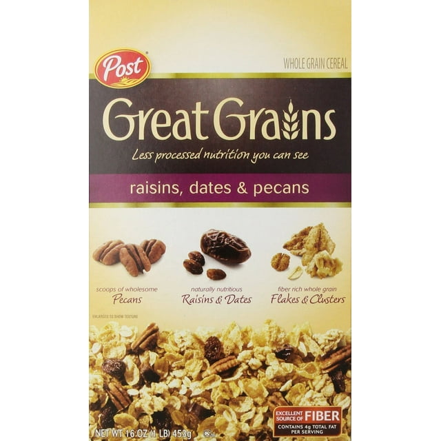 Great Grains Raisin, Date & Pecan Cereal, 16 Ounce (Pack of 3 ...