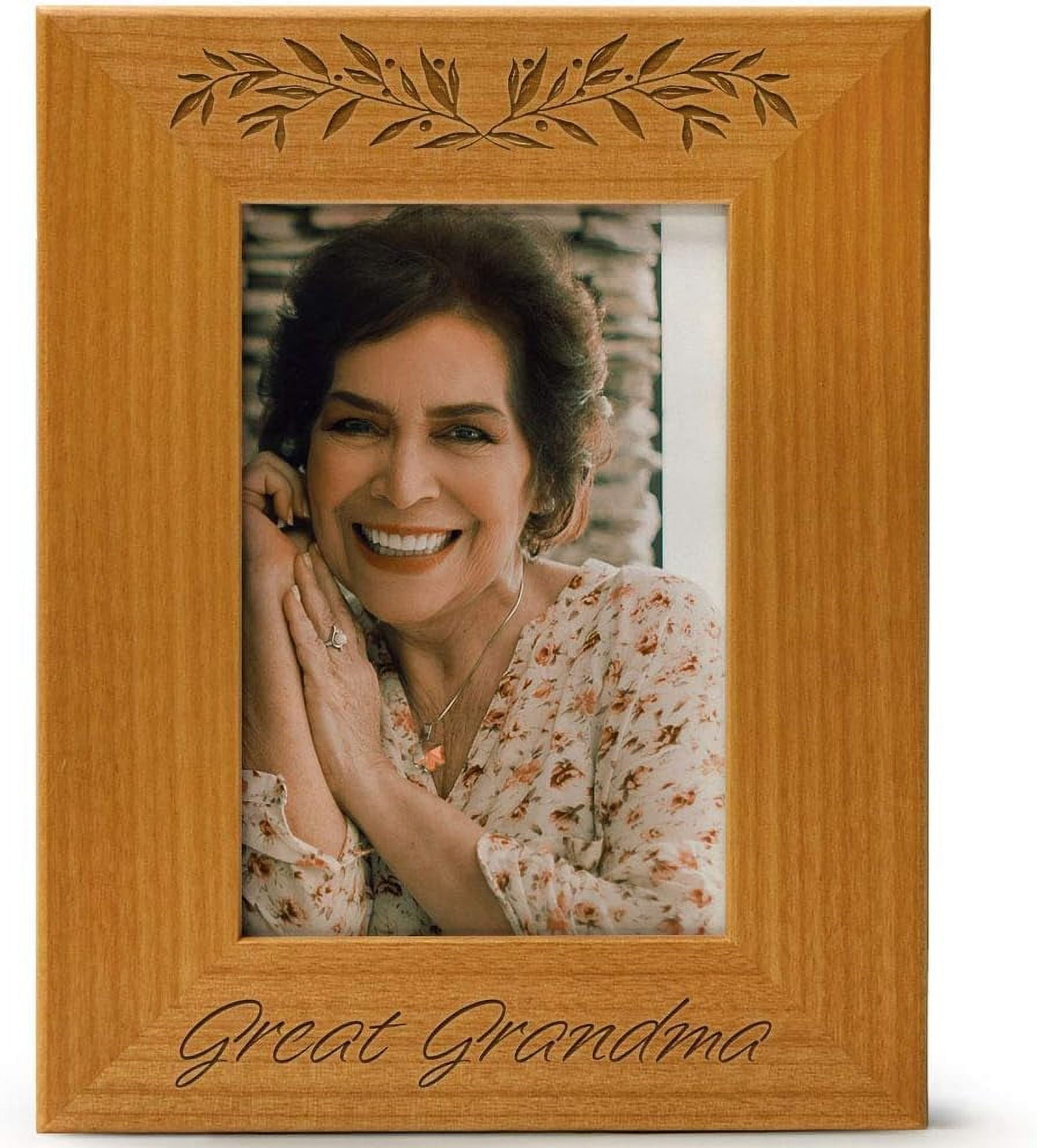 Great Grandma, Engraved Natural Wood Photo Frame Fits 4X6 Vertical ...