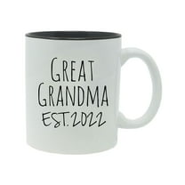 Great Grandma Established Est. 2022 11-Ounce Ceramic Sublimation Coffee Mug with Gift Box, Black