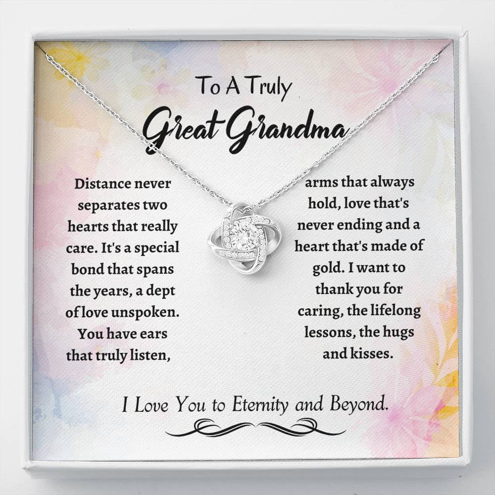 Great Grandma Gift - Love Knot Necklace, Birthday Gift from Grandkids