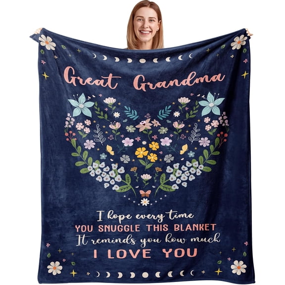 Great Grandma Gifts Blanket 50"X60", Gift Ideas for Great Grandma, Grandma Birthday Gift from Grandchildren, Great Grandmother Gifts, Present for Mothers Day/Christmas