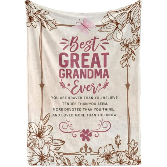 Great Grandma Gifts, Super Soft Flannel Throw Blankets Gifts for Great Grandma, Great Grandmother Nana, Gigi, Granny, Grammy Presents for Birthday Mothers Day, 50” x 65”- Great Grandma