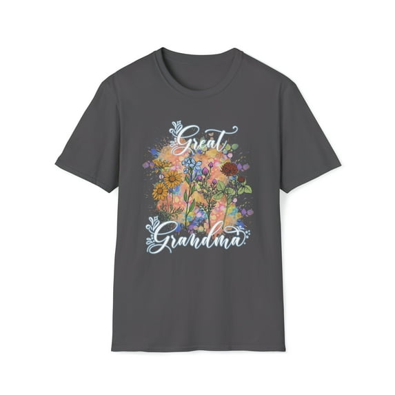 Great Grandma, Gildan Unisex Softstyle T-Shirt, Floral Graphic Tee, S-3XL