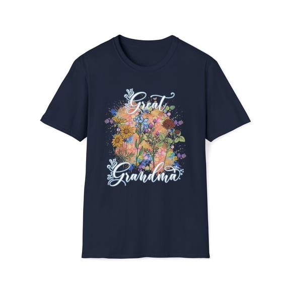 Great Grandma, Gildan Unisex Softstyle T-Shirt, Floral Graphic Tee, S-3XL