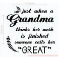 thumbnail image 1 of Great Grandma Work Not Finished Wall Decal Stickers Home Decor Quote 12x12-Inch Black, 1 of 6