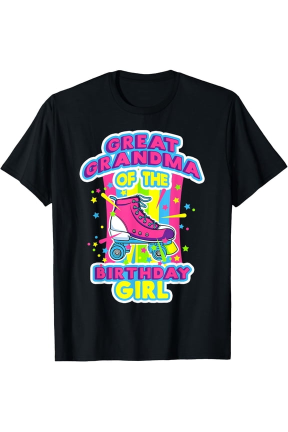 Great Grandma of the Birthday Girl Roller Skates Skating T-Shirt