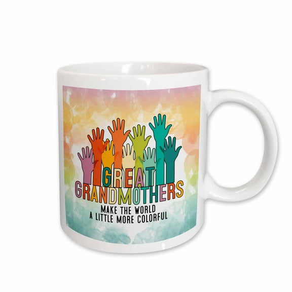 3drose, Great Grandmothers Make the World a Little More Colorful Grandparents, 15oz Mug