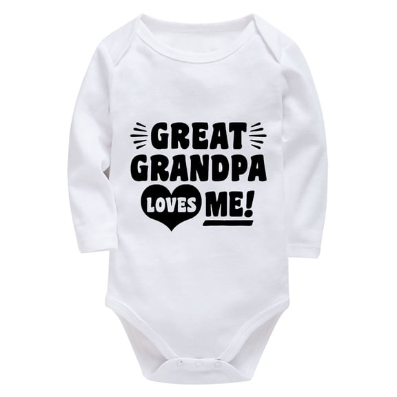 Great Grandpa Loves Me Newborn Going Home Outfits Long Sleeve Baby Girl Going Home Outfit White Romper 3-6 Months Girl