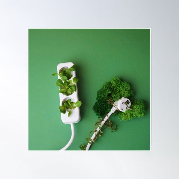 Great Green Wires Poster Wall Art, Modern Wall Decor, 30x30 UNFRAMED