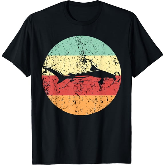 Great Hammerhead Shark Cool Retro 1970's Style Circle T-Shirt