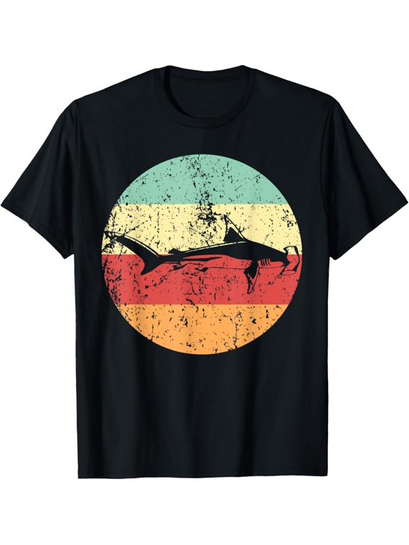 Great Hammerhead Shark Cool Retro 1970's Style Circle T-Shirt