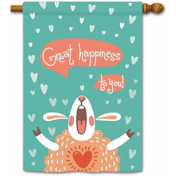 Great Happiness to You with Funny Animals House Flag 28"x40"