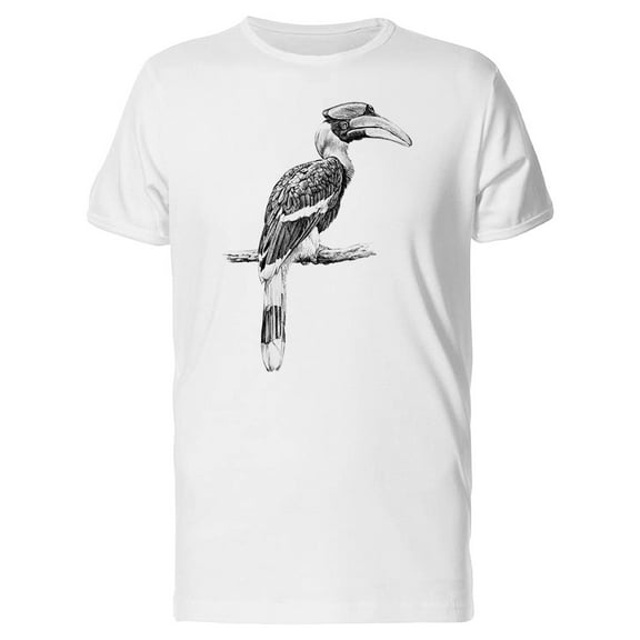 Great Hornbill Bird Sketch Tee Men's -Image by Shutterstock