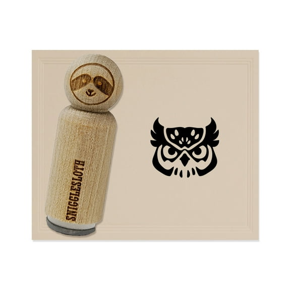 Great Horned Owl Head Rubber Stamp for Scrapbooking Crafting Stamping - Small 3/4 Inch