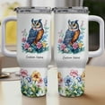 thumbnail image 1 of Great Horned Owl Lover Custom 40oz Tumbler With Handle and Straw - Cute Personalized Gift for Women or Girls - Insulated Coffee Travel Mug With Lid for Animal Fans Birthday Christmas, 1 of 6