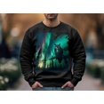 Great Horned Owl Northern Lights Premium Bella + Canvas 3001 Cozy