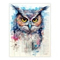 thumbnail image 1 of Great Horned Owl Robot Hybrid Secret Military Schematic Blueprint Futuristic Complex Arcane Manuscript Gift For Him Man Cave Unframed Wall Art Print Poster Home Decor Premium, 1 of 5
