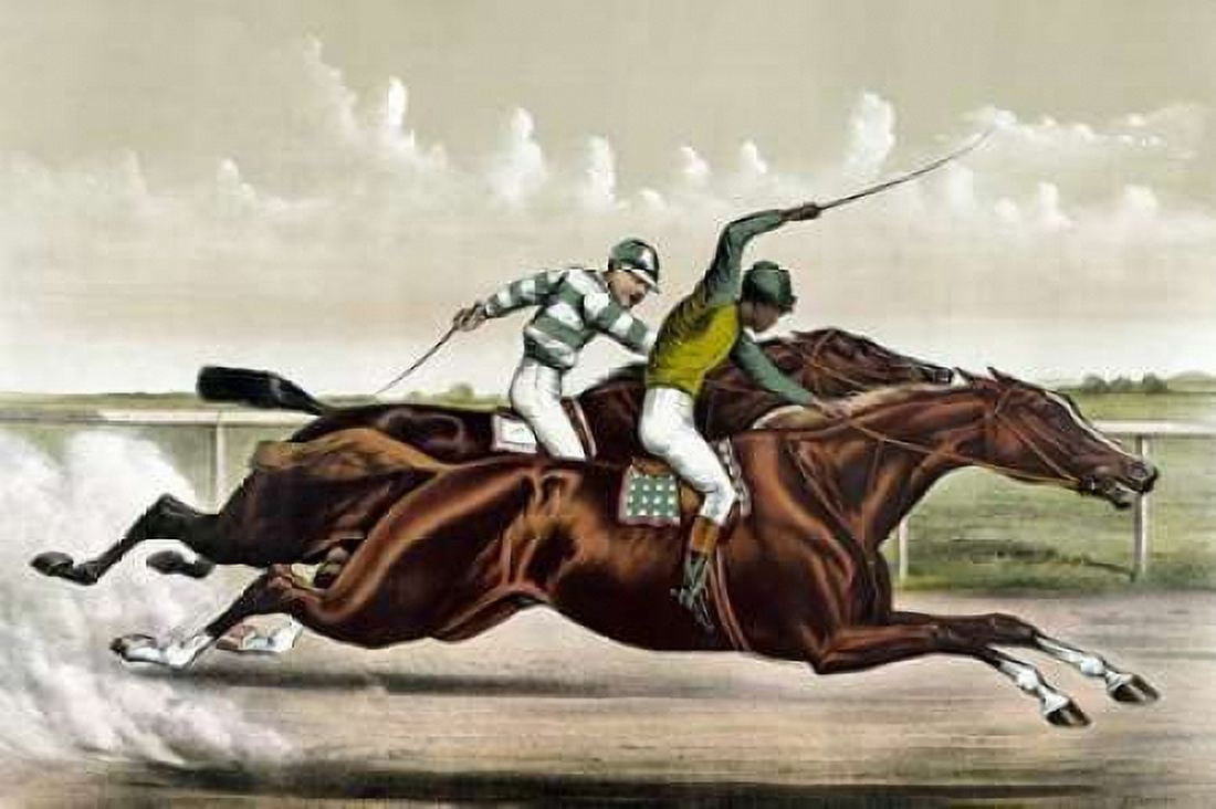 Great Horses in a Great Race Canvas Art - J Cameron (12 x 18)