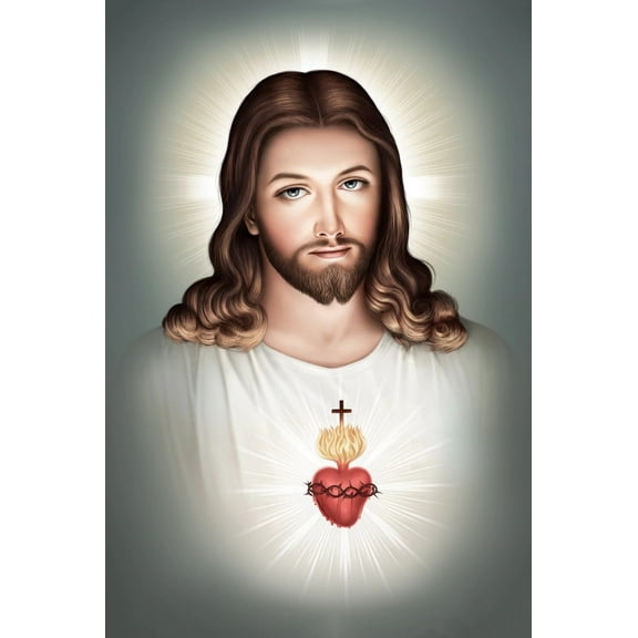 Great Images Jesus Christ: Sacred Heart 24x36 inch rolled Poster