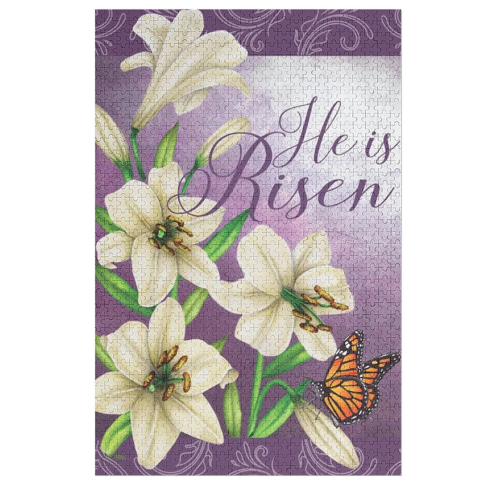 Great Jigsaw Puzzles for Adults 1000 Piece He Is Risen Lilies Easter ...