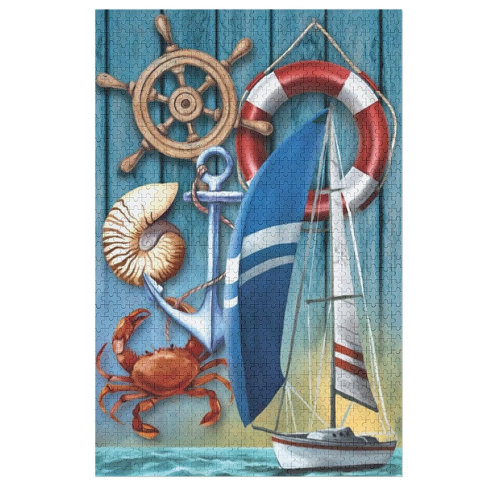 Great Jigsaw Puzzles for Adults 1000 Piece Nautical Crab Shell Puzzles