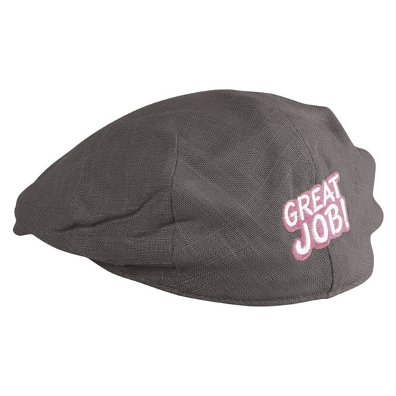 Great Job Embroidered Men's Linen Ivy Cap - Charcoal M-L