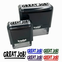 Great Job School Teacher Fun Text Self-Inking Rubber Stamp Ink Stamper for Business Office - Black Ink - Small 1-1/2 Inch