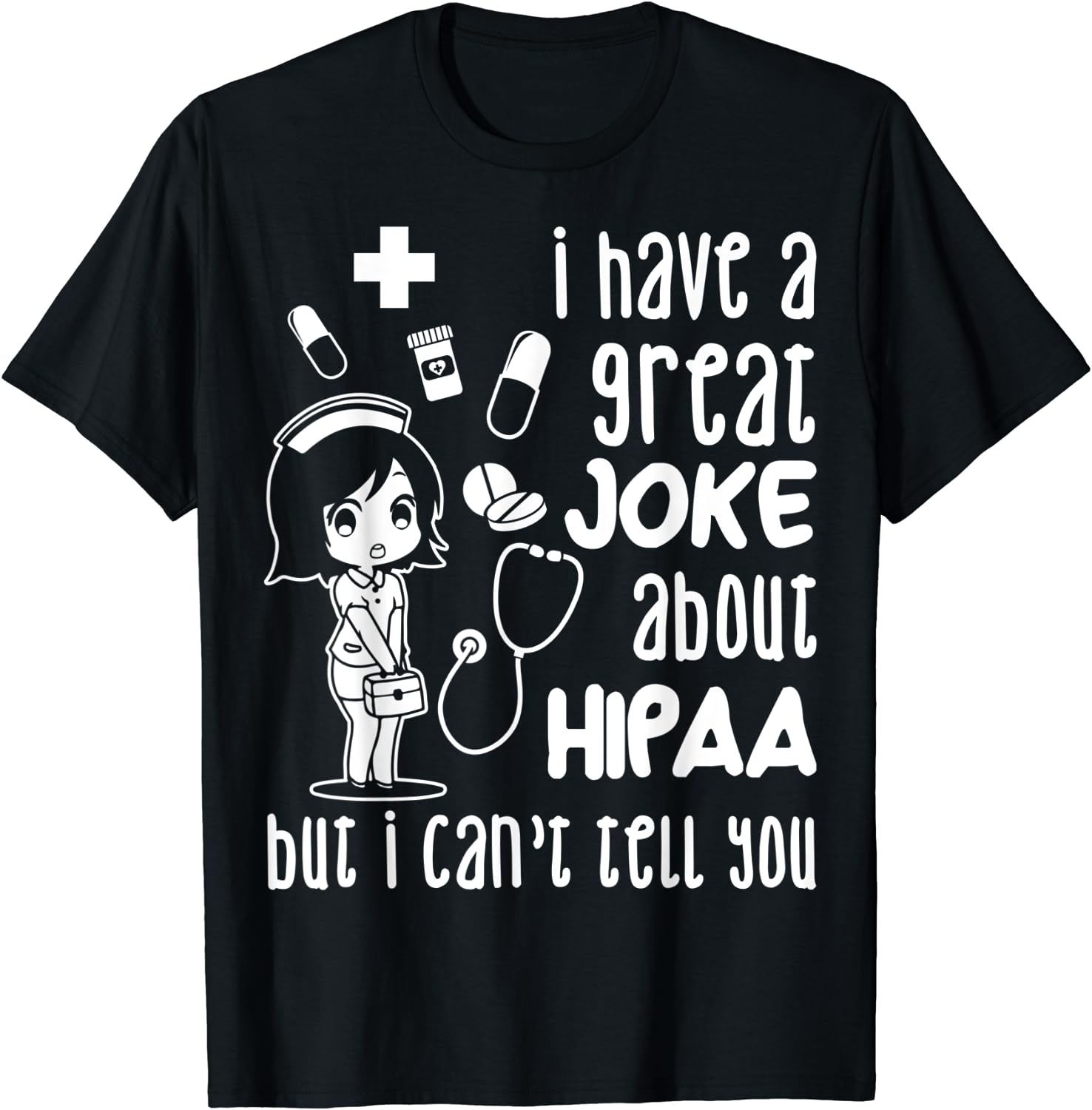 LookHUMAN 'I Have A Great Joke About HIPAA' Ceramic Coffee Mug - 15 Oz, White, Funny Nurse Medical Humor