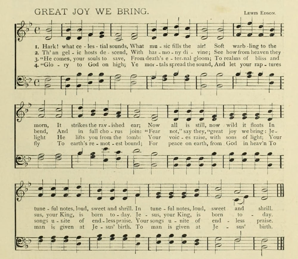 Great Joy we Bring Christmas in Song 1891 Canvas Art - (24 x 36)