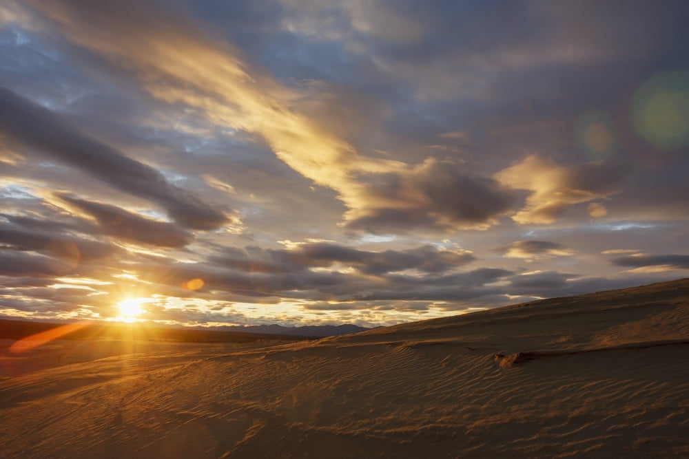 The Great Kobuk Sand Dunes With The Shadows Of The Arctic Midnight Sunset Kobuk Valley National Park Northwest Alaska Arctic Summer Canvas Art - Doug Demarest Design Pics (19 x 12)