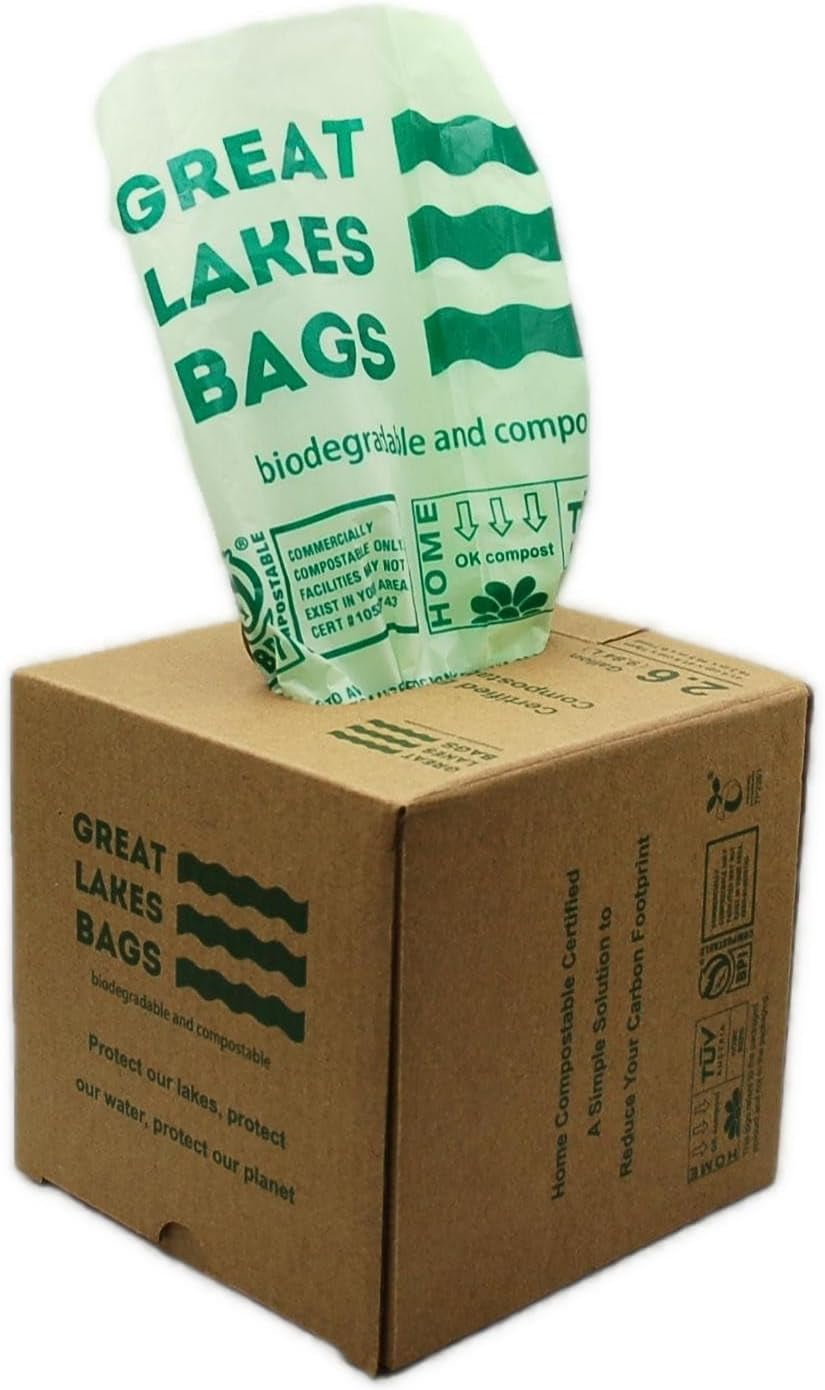 Great Lakes 2.6 Gallon Compostable and Biodegradable Trash Bag, 100 ...