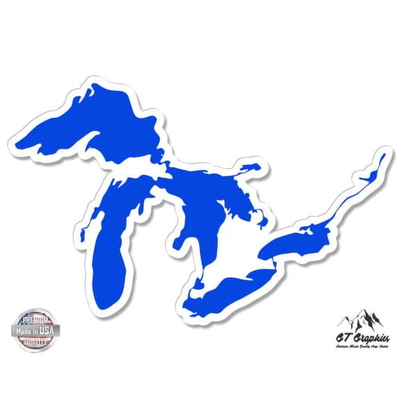 Great Lakes - 3" Vinyl Sticker - For Car Laptop I-Pad Phone Helmet Hard Hat - Waterproof Decal