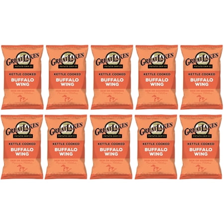 Great Lakes Buffalo Potato Chips, 1.375 oz 10-Pack Bundled by SUPERDEALS
