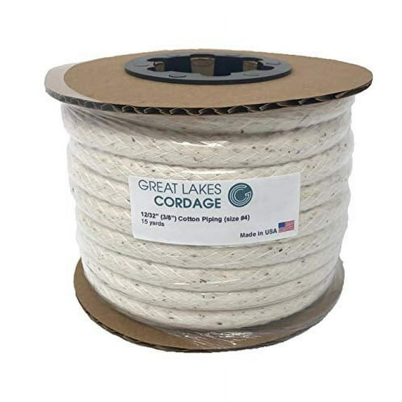 Great Lakes Cordage 3/8" Cotton Piping Cord Size 4 (15 yards)