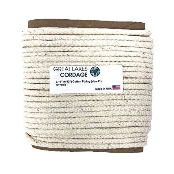 Great Lakes Cordage 6/32" Cotton Piping Cord Size 1 (10 Yards)