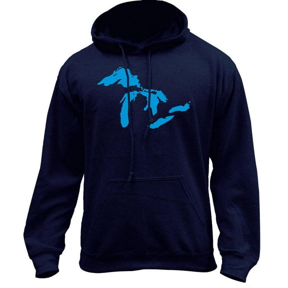 Great Lakes Graphic Pullover Hoodie Sweatshirt