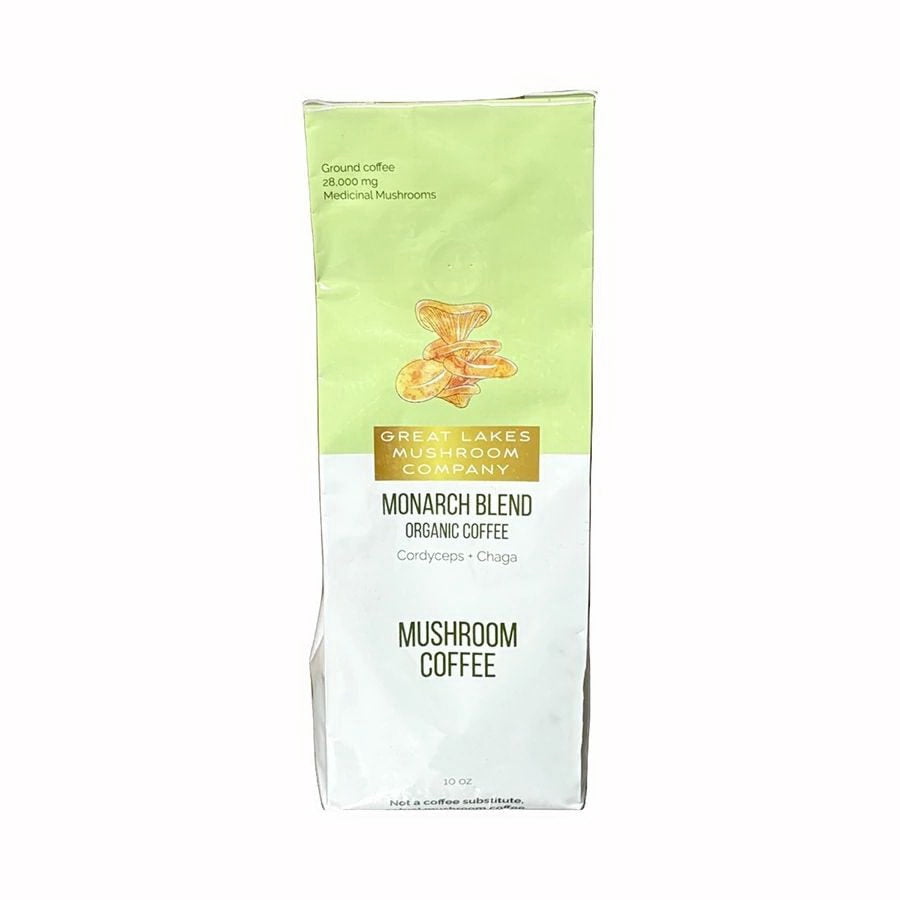 Great Lakes Mushroom Company Monarch Blend Light Roast Organic Mushroom Coffee 10 oz.