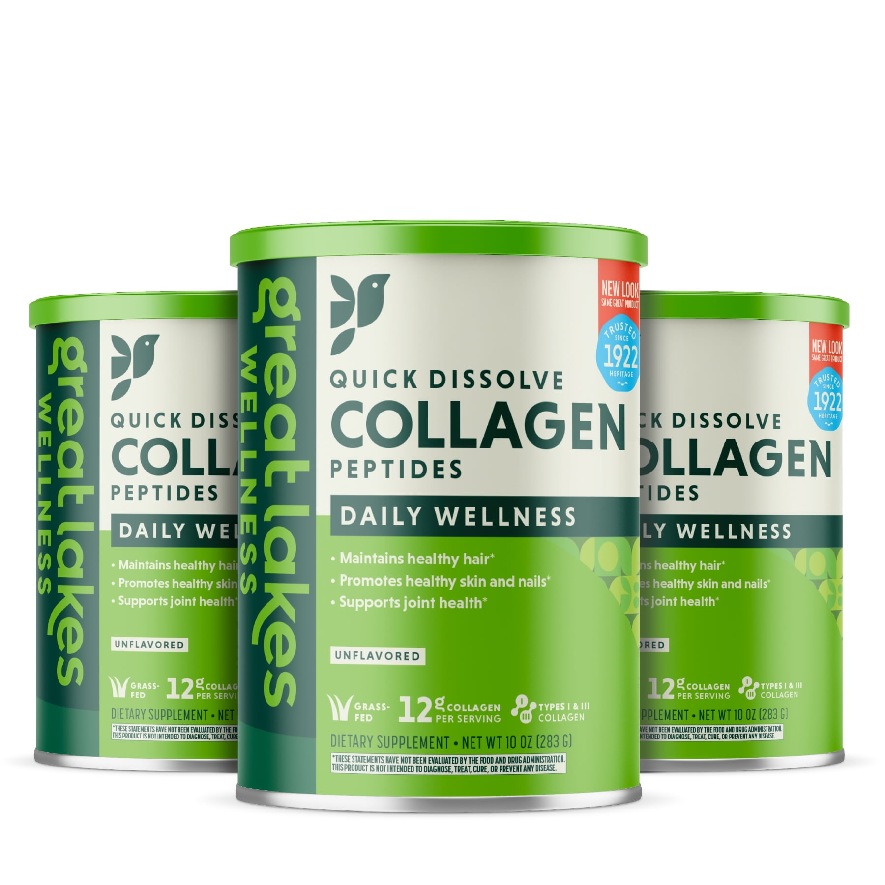 Great Lakes Quick Dissolve Collagen Peptides Daily Wellness Powder