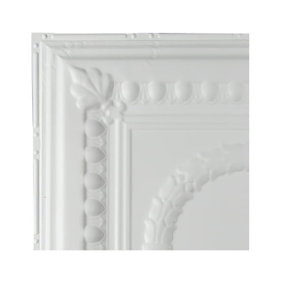 Great Lakes Tin 12in x 12in Cleveland Matte White Ceiling Tile Sample