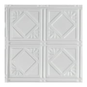 Great Lakes Tin 12in x 12in Ludington Gloss White Ceiling Tile Sample